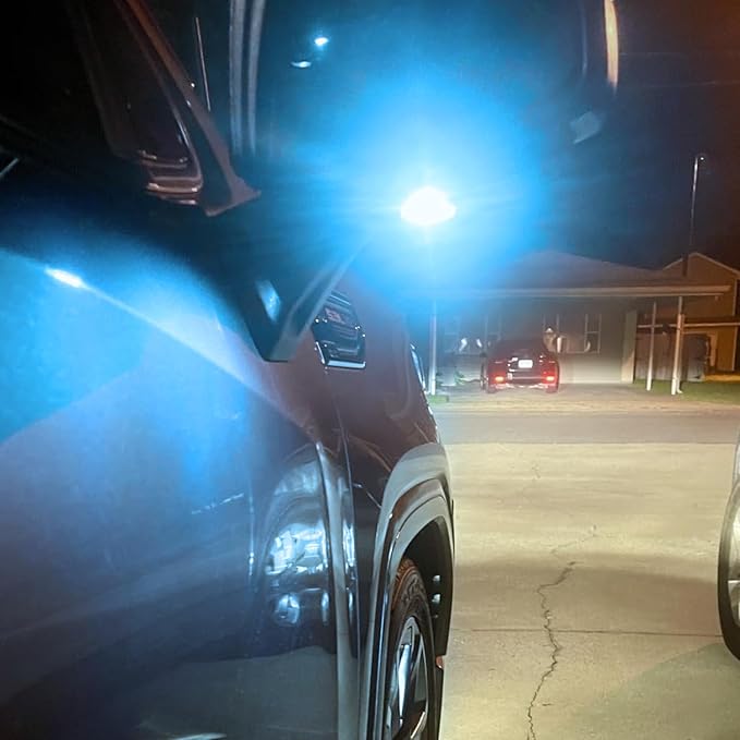 iJDMTOY Ice Blue 18-SMD Full LED Under Side Mirror Puddle Lights Compatible With 2007-2014 Chevrolet Avalanche Silverado Suburban/Tahoe, GMC Sierra Yukon, Cadillac Escalade, etc