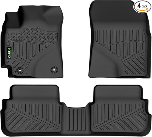 Floor Mats Custom for Toyota Corolla 2009-2013 All Weather Protection TPE Heavy Duty Non-Slip Automotive Floor Liners Fits Front& 2nd Row Full Set Accessories, Black