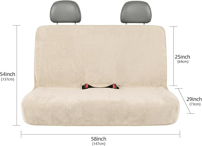 Waterproof Car Seat Cover Bench Beige Full Size Universal Fits Car Sweat Towel for Trucks SUV Van Rear Car Seat Protector Protector Cloth Seats Pack of 1