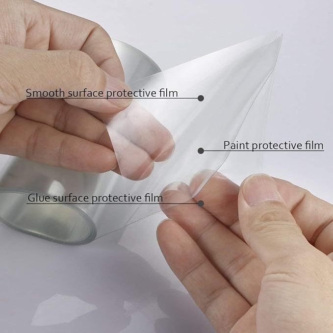 Lypumso Clear Vinyl Wrap, Transparent Protective Self Adhesive Car Wrap Film Vinyl Without Bubble Gloss Paint for DIY Car Moto Interior Exterior (Clear, 1ft x 10ft)