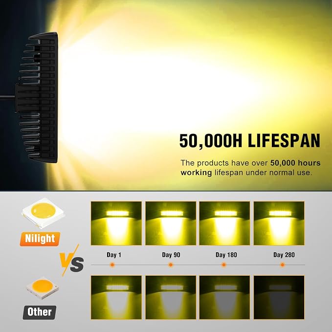 Nilight 6 Inch Yellow LED Light Pods 2 PCS 60 W | Flood Spot Combo Beam Off Road Work Driving Fog Lighting for 12V 24V ATV UTV Pickup Truck Tractor Boat