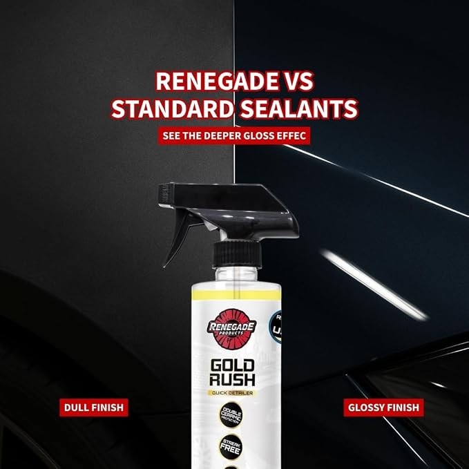 Renegade Products Gold Rush Quick Detailer – Double Ceramic Spray for Cars, Trucks, Paint, Glass & Chrome – High Gloss, Streak-Free Finish (16 oz)
