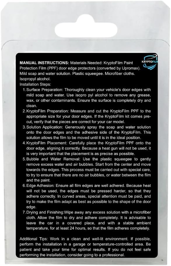 5 Door Edge Paint Protection Film Kit w/Squeege, Knife, Swedish Cloth, Pre Cut 8mil, Clear Tape, Universal Scratch Resistant, Self Healing, Car Accessories, Scotch Guard, PPF, Car Cover, Upromax