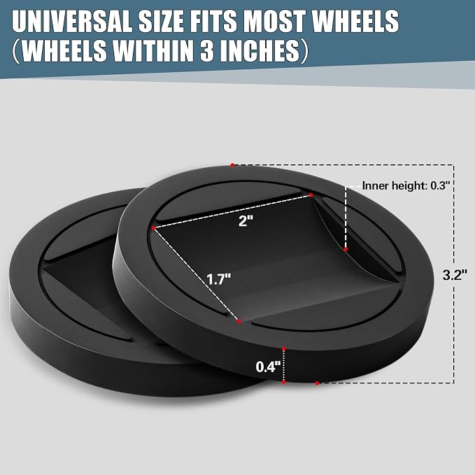 Bed Stoppers to Prevent Sliding - 6 Pack Furniture Wheel Stopper for Hardwood Floor - Rubber Bed Frame Stopper Caster Cups fit All Wheels of Furniture, Sofa, Bed, Chairs
