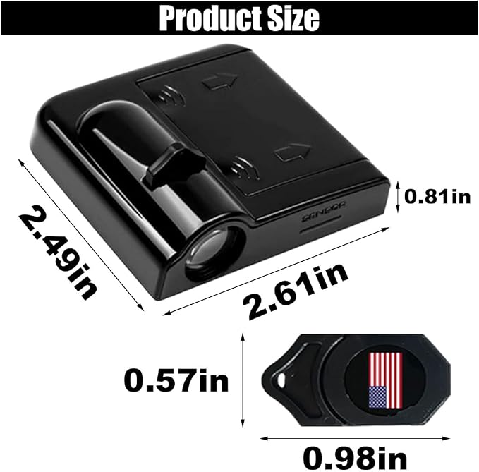 Car Door Lights Logo Projector, Wireless Car Door Logo Light, LED Welcome Courtesy Light Ghost Shadow Projector Lamp, Holeless Magnet Sensor Light Accessories