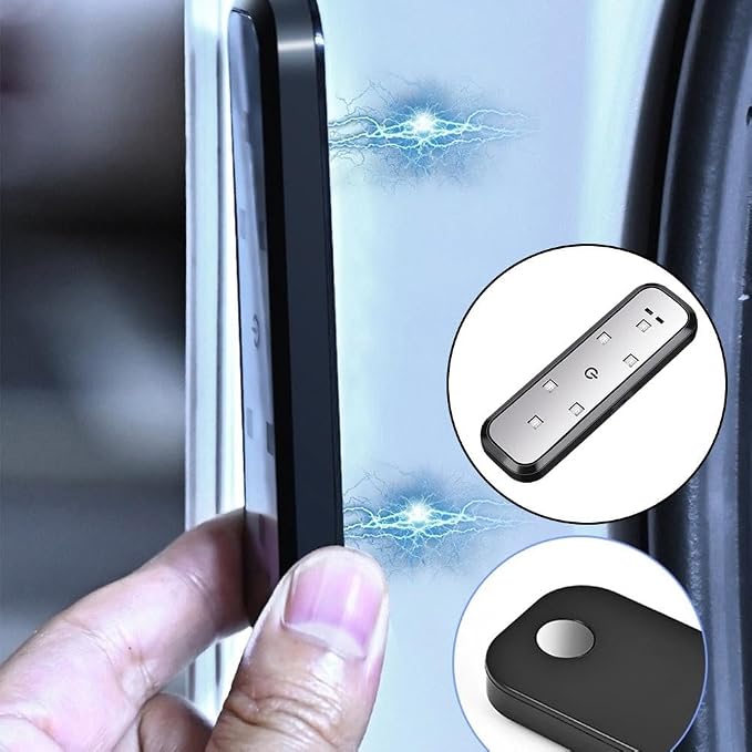 Car LED Door Lights Projector 7 Color Wireless Door Warning Lights USB Welcome Door Sill Courtesy Projection Magnetic Auto Sensing Ambient Puddle Lights (2Pcs)