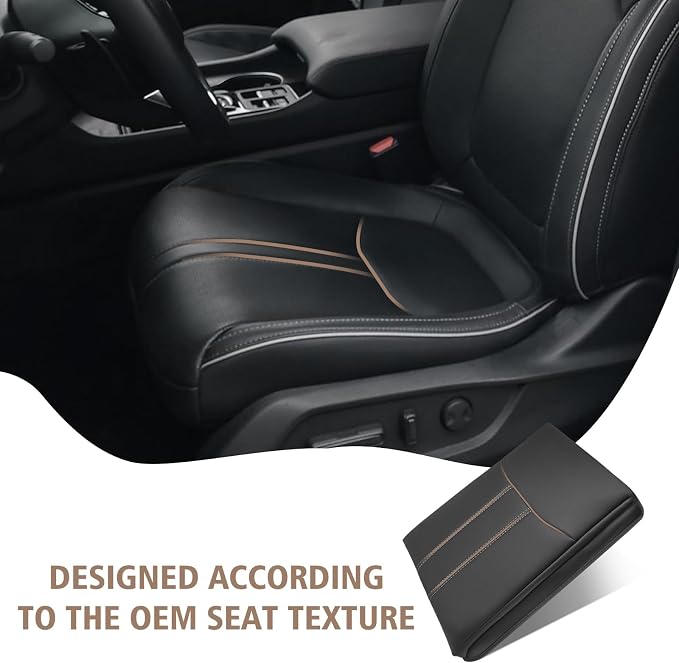 Muslogy Center Console Armrest Cover Fit for Honda Pilot 2023-2026, 2024-2026 Ridgeline/Passport Accessories, Comfort Armrest Pad Console Lid Cushion Vegan Leather 1-Inch Extra Thick