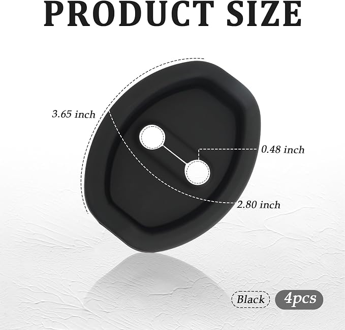 4PCS Upgraded Car Door Latch Guard Cover,Silicone Car Door Lock Cover for Car Door Protector and Noise Reduction,Universal Automotive Exterior Accessories (Black)