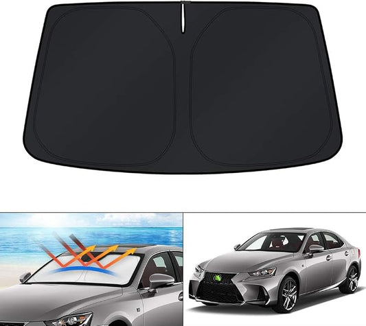 KUST Windshield Sun Shade for Lexus IS300/IS350/IS500/IS250/IS200t 2014-2026 Custom Fit Shade Accessories Foldable Sun Visor Protector Blocks UV Rays Keep Car Cooler (NOT for Lexus RX, ES)