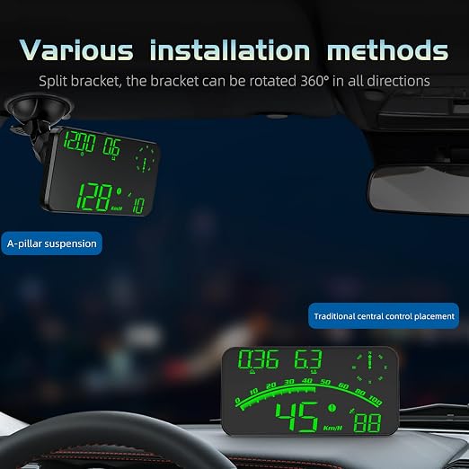 wiiyii Heads up Display for Cars Speedometer for Car, HUD Digital Speedometer for Car with Speed Alarm, Fatigue Driving Reminder, Upgraded 5.5" large-screen, Heads up Display Suitable for All Vehicles