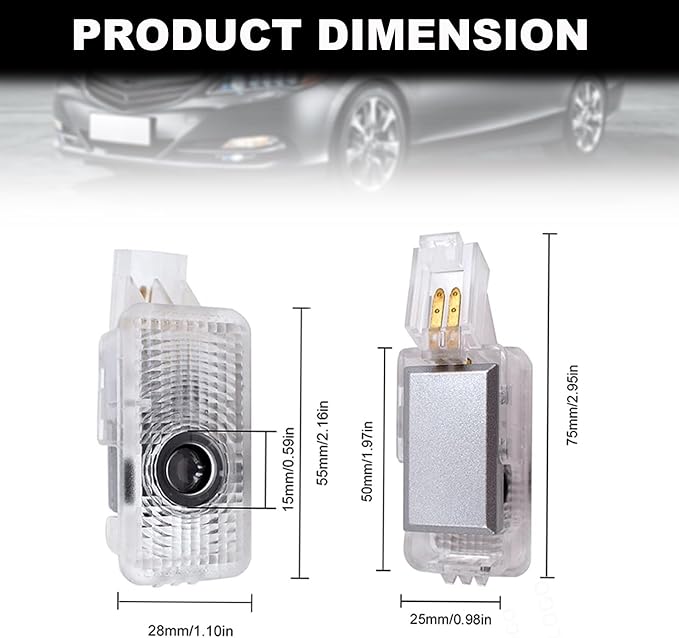 Car Door Lights Logo Projector 4PCS Ground Courtesy Light Led Puddle Light Compatible with RLX MDX ZDX TLX TL RDX Series