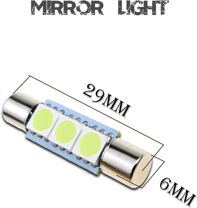 iBrightstar 6614F LED Bulbs, 29mm 6612F Super Bright Car Visor Vanity Mirror Led Bulbs for Vanity Mirror Lights and Sun Visor Lights, Ice Blue