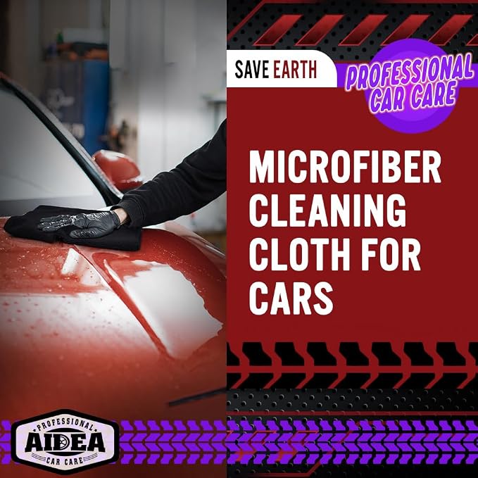AIDEA Microfiber Cleaning Cloth Black 150PK, Microfiber Towels for Cars, Premium Car Cloths, Dusting Cloth Lint Free Cleaning Rags for SUVs, House, Kitchen, Window, Workshops,12×12"