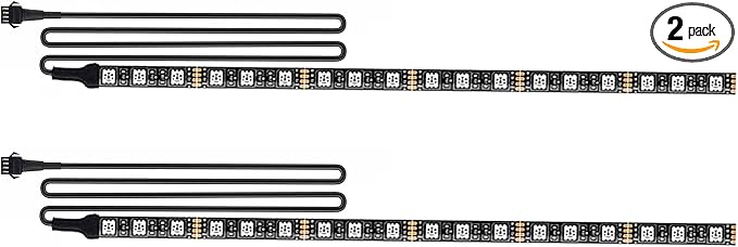 2Pcs 11.8in 18Leds Motorcycle LED Light Strips-RGB Multi-Color Accent Glow Neon Ground Effect Light Bars for Motorcycle led Light Kit,ATV Golf cart LED Underglow Lights