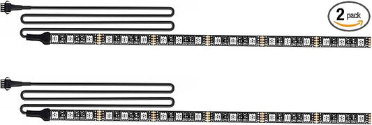 2Pcs 11.8in 18Leds Motorcycle LED Light Strips-RGB Multi-Color Accent Glow Neon Ground Effect Light Bars for Motorcycle led Light Kit,ATV Golf cart LED Underglow Lights