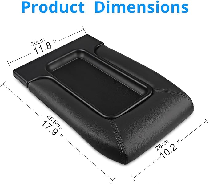 Compatible with Center Console Lid Cover Armrest Kit Chevy GMC | Compatible with Pickup Truck Suburban Tahoe Silverado Sierra Yukon XL Replaces 19127364 Black