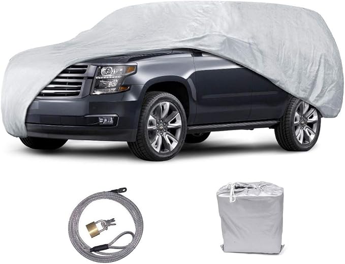 Motor Trend Size XL3 All Season Weather Wear 1-Poly Layer Snow Proof Water Resistant Car Cover (Fits up to 225-Inch), 1 Pack, Gray
