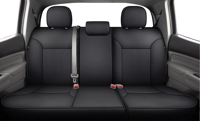 LUCKYMAN CLUB 2005-2015 Tacoma Custom Fit Seat Covers for Crew Cab with Faux Leather (2005-2015 Black)