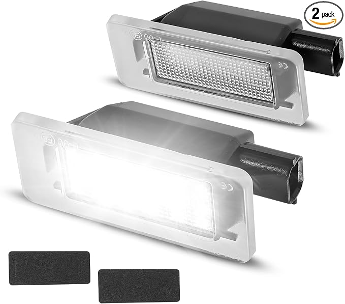 LESAUCE LED License Plate Light Tag Lamp Assembly for 2019-2021 Nissan Altima Versa, 2020-2021 Sentra,2021-UP Rogue, Powered by 18-SMD Xenon White LED Tag Lights, Pack of 2
