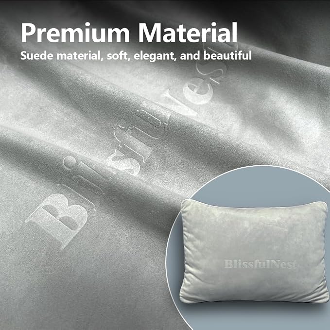 BlissfulNest Lumbar Support Pillow, 1 Pack, Can be Used in Car Seats/Chair/Sofa/Bed to Offer Lower Back Support; Can be Used Between Legs to Relieve Lower Back Pain; Suede Fabric, Extra Soft/Cushion