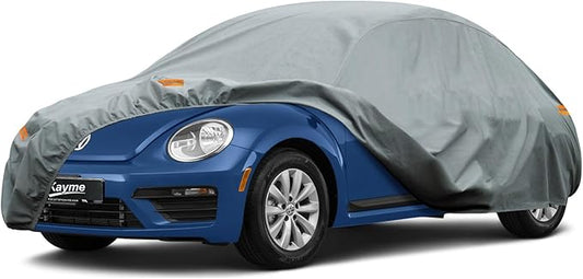 Kayme Heavy Duty Car Cover Custom Fit Volkswagen Beetle/New Beetle/VW Bug Waterproof All Weather for Automobiles, Full Exterior Covers Sun Rain UV Protection.