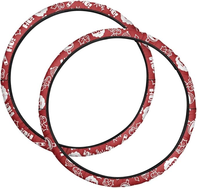 Santa Claus Christmas Wheelchair Wheel Covers for Holiday Wheelchair Tire Cover Wear-Resistant Non-Slip for Home
