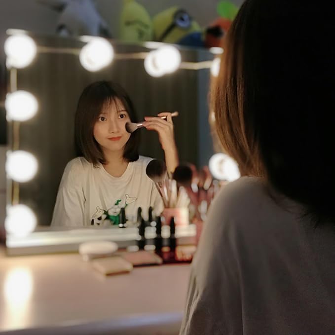 Vanity Mirror Lights 8 Bulbs Hollywood Style 3 Colour Changing & 9 Brightness, for Makeup Dressing Table Mirror