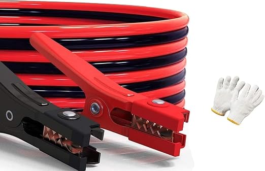 2 Gauge 20 Feet UL-Listed Jumper Cables,Booster Cables 800AMP Automotive Heavy Duty Jumper Cables Kit for Car, SUV, and Trucks with Professional Clamps, Carrying Bag Lights and Safety Gloves