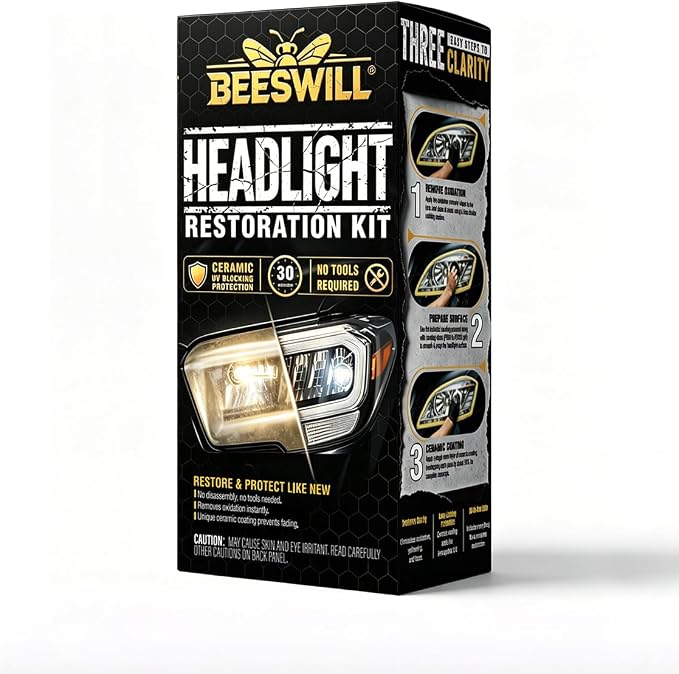Headlight Restoration Kit, Headlight Cleaner And Restorer Kit, Removes Oxidation and Yellowing, No Power Tools Required, Multifunctional Car Headlight Polishing for All Vehicle Types