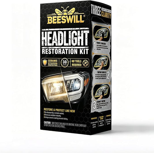 Headlight Restoration Kit, Headlight Cleaner And Restorer Kit, Removes Oxidation and Yellowing, No Power Tools Required, Multifunctional Car Headlight Polishing for All Vehicle Types