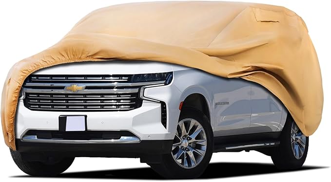 Heavy Duty Outdoor Car Cover Custom Fit for 2014-2026 Chevy Suburban,Windproof All Weather Waterproof Sun Rain UV Dust Snow Protection Outdoor Car Covers