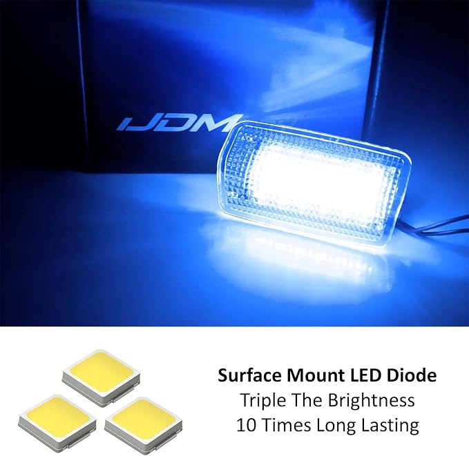 iJDMTOY Full LED Side Door Courtesy Light Assy Compatible With Lexus IS ES GS LS RX GX LX; Compatible With Toyota Avalon Sienna Venza Camry Prius 4Runner, Powered by 18-SMD Ultra Blue LED