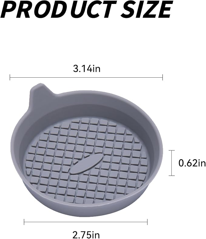 4 Pack Car Cup Coasters, Silicone Insert Recessed Car Cup Holder Coasters, Waterproof Non-Slip Sift-Proof Car Cup Mats, Universal Car Interior Accessories (Gray)