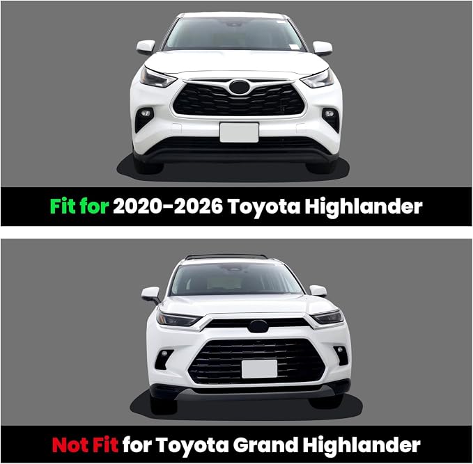 LASFIT Floor Mats for Toyota Highlander 2020-2025 2026 8-seat (Not for Hybrid) All Weather TPE Custom fit Floor Liner for Highlander car mats, Front and Rear 2 Row Mats.