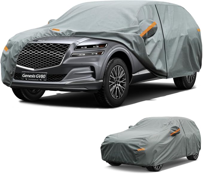 Kayme Heavy Duty Car Cover Custom Fit Genesis GV80(2020-2026), Waterproof All Weather for Automobiles, Full Exterior Covers Sun Rain UV Protection.