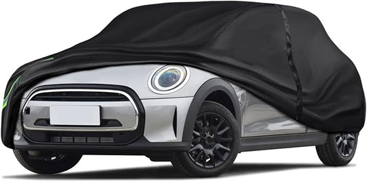 16-Layer 600D Heavy Duty Universal Full Car Cover for Outdoor & Indoor Use - All Weather Sun UV Rain Snow Dust Proof, Waterproof Scratch Resistant, Fits Hatchback Body Length Up to 173" /15 ft