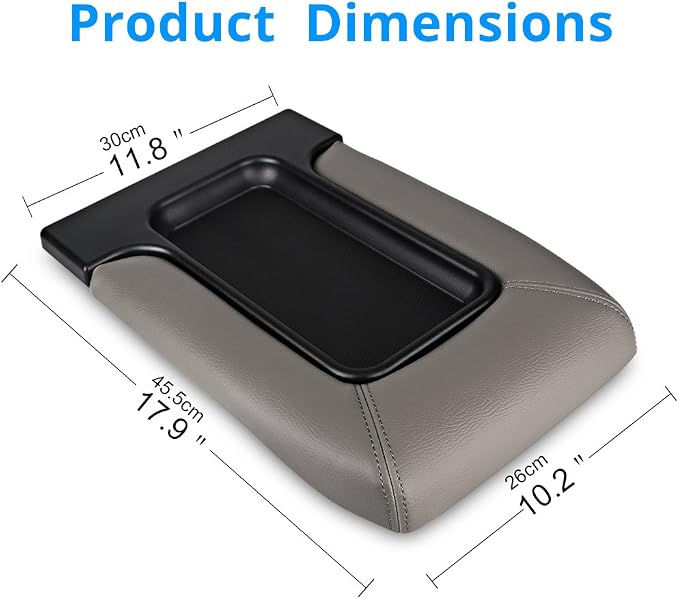 Center Console Lid Armrest Kit Compatible with Cadillac Chevrolet GMC | Compatible with Pickup Truck Suburban Tahoe Silverado Sierra Yukon XL-Replaces 19127365 Light Gray