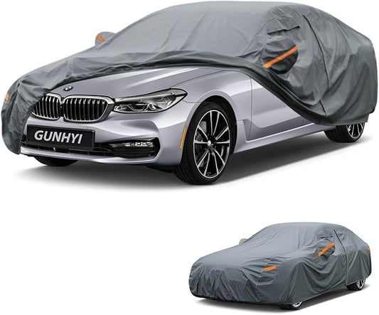 GUNHYI Premium Car Cover Custom Fit BMW 6-Series, 16 Layers Heavy Duty Car Cover Waterproof All Weather with Zipper Door for Sun Rain Snow Dust Uv Protection