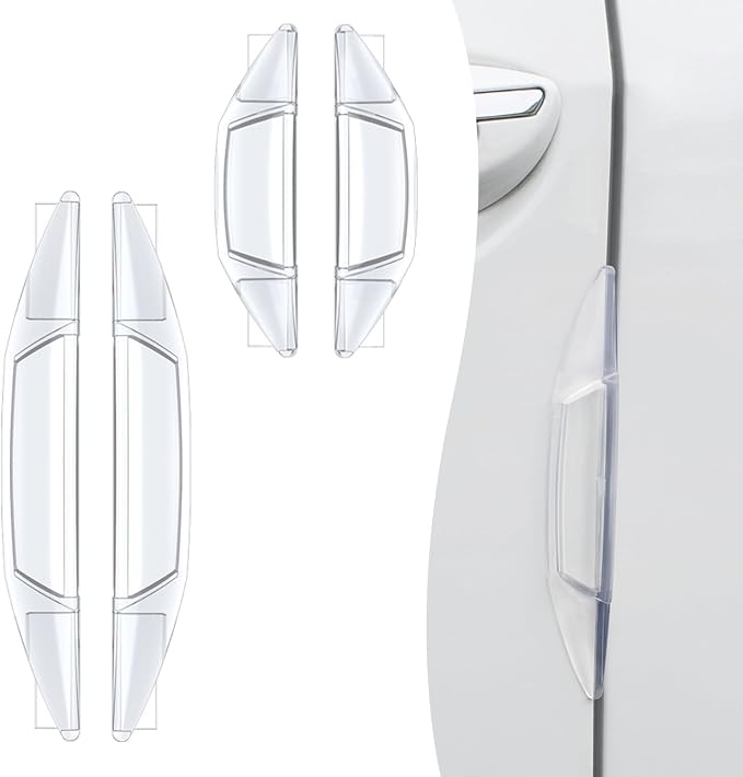 4 PCS Car Door Anti-Collision Strip, Rearview Anti-Impact Sticker, Door Protection Decorative Covers, Door Edge Bumper Guard, Universal Car Side Door Edge Protector (Transparent)