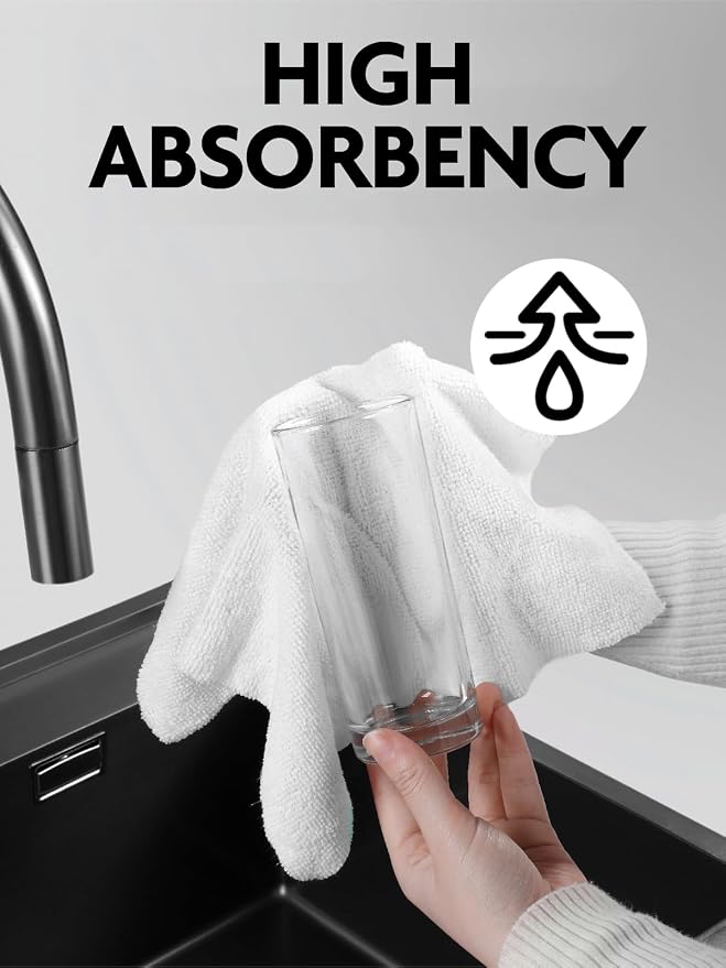 Fantasticlean Microfiber Cleaning Cloth Roll- 75 Sheets, 12" x 12" (White) | Super Absorbent, Lint-free, Tear-away Microfiber Towel Roll, for All-Purpose Cleaning, Reusable Alternative to Paper Towels