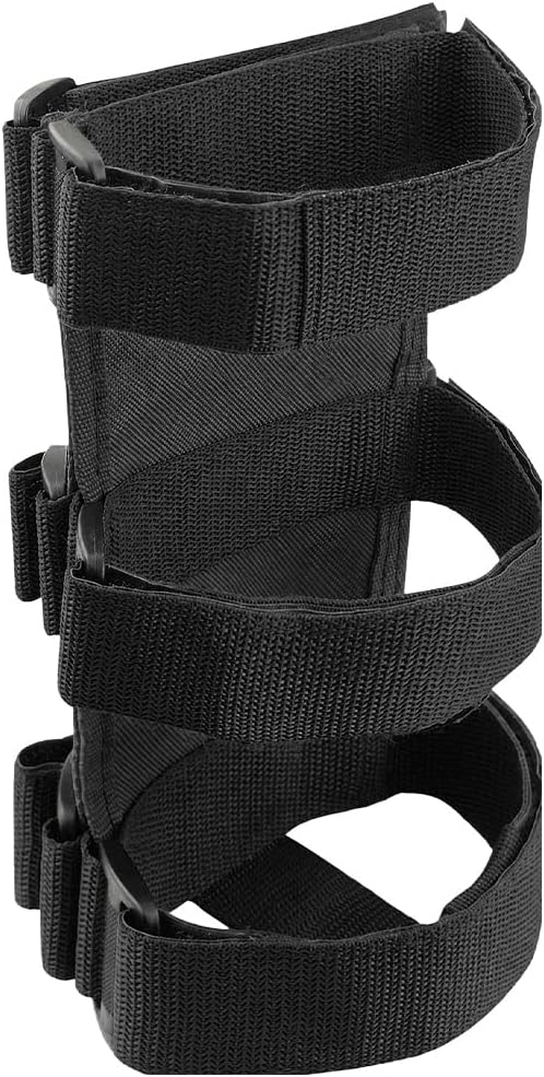 Ohleats Roll Bar Fire Extinguisher Holder, Adjustable Fire Extinguisher Mount Strap with American Flag Pattern, Car Accessories Fixed Belt for Wrangler JK JKU TJ CJ (No Pattern, Black, 1 PCS)