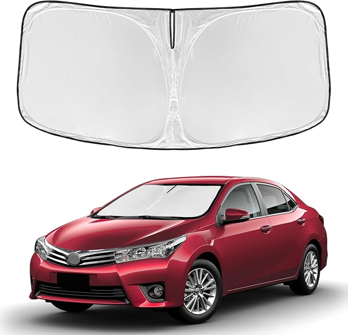 Car Sunshades for Toyota Corolla 2009-2013 Windshield Sun Shade 4 Layers for Front Windows Shade Cover Custom Fit Corolla Sun Visor 250T Retractable Blocks UV Rays Car Accessories