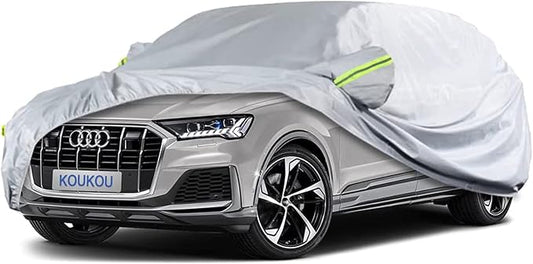 Koukou SUV Car Cover Custom Fit Audi q7 2005-2025, Waterproof All Weather for Automobiles, Sun Rain Dust Snow Protection. (Ships from US Warehouse, Arrive Within 3-7 Days)