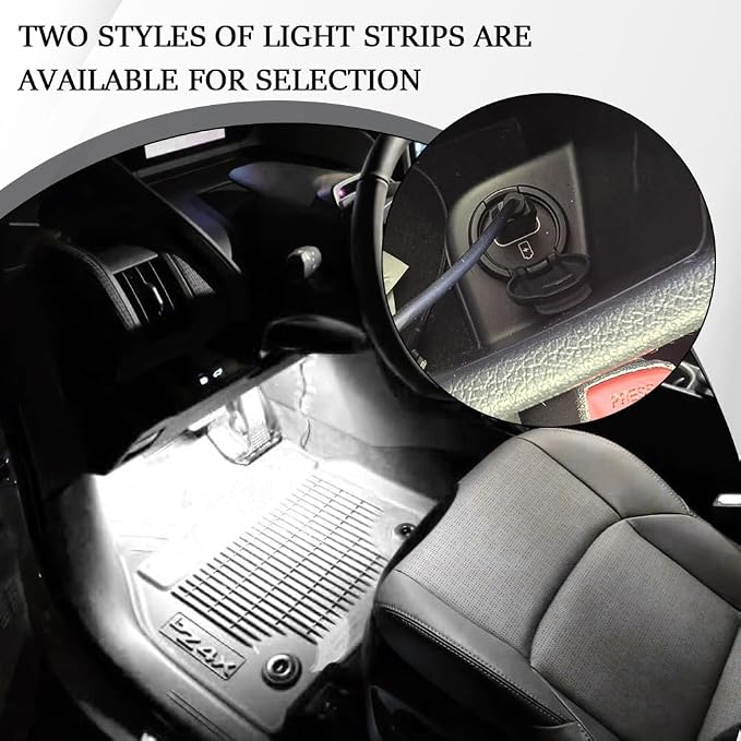 Car LED Strip Light, Car Interior Lights, 12V 24 LED Auto Under Dash Atmosphere Lights with USB Port, Auto Atmosphere Under Dash Lighting Kit for Vehicles (White, USB)