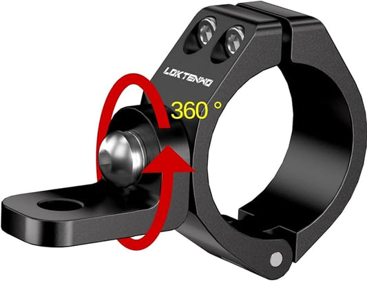 LOKTENWO 1PCS LED Light Bar Mounts UTV Whip Light Mount Clamp | Solid Heavy Whip Flag Mounting Bracket 360°Rotation Adjustable Fit on 1.5"/1.75"/1.85"/2"/2.1" Roll Cage