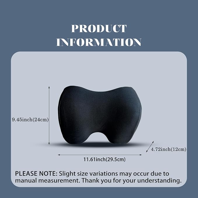 SPRFUFLY Make Relaxing Car Headrest Pillow, Car Pillow for Driving with Adjustable Strap, Breathable Removable Cover & Ergonomic Design - Softness Travel Car Neck Support Pillow(Black, 1PC)