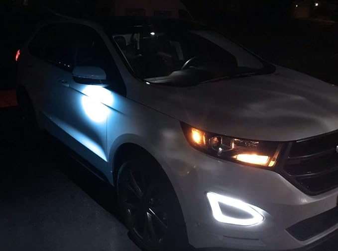 iJDMTOY Ice Blue LED Under Side Mirror Puddle Lights Compatible With Ford F150 Raptor Edge Explorer Flex, Lincoln Navigator Mark LT MKX etc. (Powered by 18 pcs Aqua SMD LED Lights)