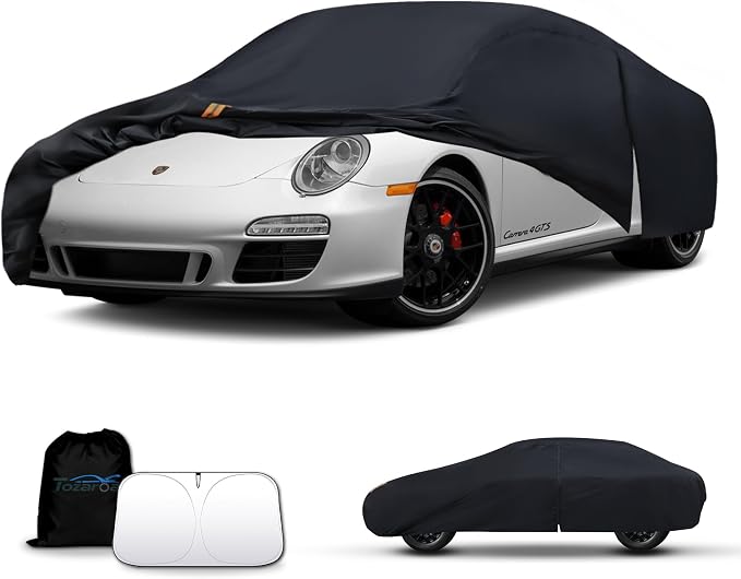 Car Cover Outdoor Coupe Covers(Length up to 185 inch) Universal Fit for Porsche 911,Chevrolet Corvette Cavalier Cobalt,Audi A5,BMW 2 Series,Ford Mustang,GT,MX-6,etc,Size C3(See Size Chart)