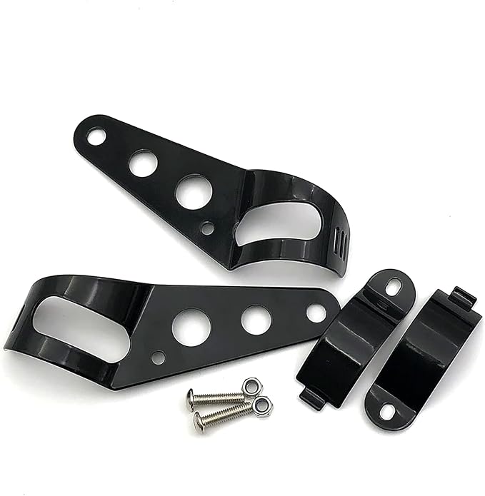 ANKIA Universal 33mm-43mm Metal Motorcycle Modified Headlight Mount Brackets Clamp Fork Ear for Motorcycle Chopper Cafe Racer (Black)