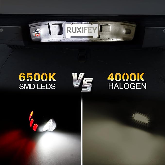 Chrome LED License Plate Lights Red Neon Tube Tag Light Compatible with Ford F150 F250 F350 F450 F550 Super Duty Lincoln Mark LT